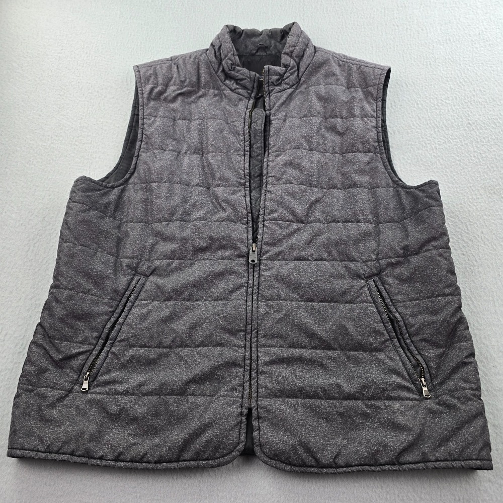 Marc Anthony Puffer Vest Mens Large Charcoal Gray Cozy Warm Outdoor Mock Neck